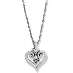 Alcazar Heart Glint Convertible Necklace -Fashion Accessories alcazar heart glint convertible necklace silver 0