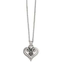 Alcazar Heart Glint Convertible Necklace -Fashion Accessories alcazar heart glint convertible necklace silver 1