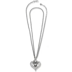 Alcazar Heart Glint Convertible Necklace -Fashion Accessories alcazar heart glint convertible necklace silver 2