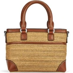Alessa Straw Satchel -Fashion Accessories alessa straw satchel natural bourbon 2
