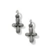 Amphora Cross Post Hoop Earrings -Fashion Accessories amphora cross post hoop earrings silver 0