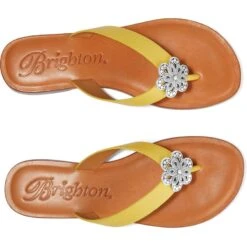 Aster Flower Thongs -Fashion Accessories aster flower thongs lemon 2