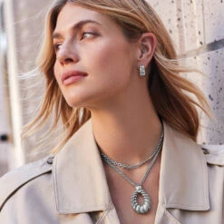 Athena Scalloped Convertible Necklace -Fashion Accessories athena scalloped convertible necklace silver 6