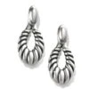 Athena Scalloped Post Drop Earrings -Fashion Accessories athena scalloped post drop earrings silver 0