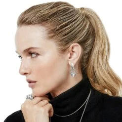 Athena Scalloped Post Drop Earrings -Fashion Accessories athena scalloped post drop earrings silver 2