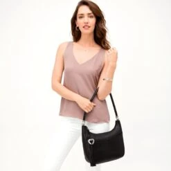 Barbados Ziptop Hobo -Fashion Accessories barbados ziptop hobo black 4 65b1e352 57ea 4156 9e74 813e73f909f5