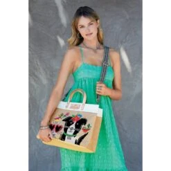 Best Pals East West Burlap Tote -Fashion Accessories best pals east west burlap tote multi 4