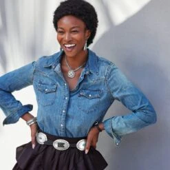 Blackbird Concho Belt -Fashion Accessories blackbird concho belt black turquoise 5