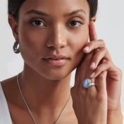 Blue Moon Ring -Fashion Accessories blue moon ring silver blue 2