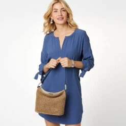 Cherie Straw Shoulderbag -Fashion Accessories cherie straw shoulderbag wheat french blue 3