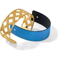 Christo London Narrow Cuff Bracelet Set -Fashion Accessories christo london narrow cuff bracelet set gold bali blue 2 c59bd63a c787 44c5 9d6a d734cf0c7054