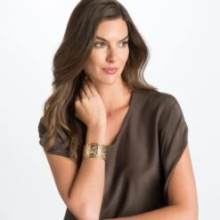 Christo Lyon Wide Cuff Bracelet Set -Fashion Accessories christo lyon wide cuff bracelet set gold pearl 3 0a12e4ca f96b 4ad6 88d3 e55b49f6da72