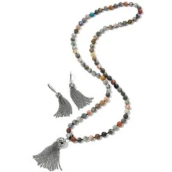 Contempo Desert Sky Tassel Necklace -Fashion Accessories contempo desert sky tassel necklace silver multi 2
