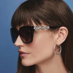 Contempo Linx Sunglasses -Fashion Accessories contempo linx sunglasses black silver 4