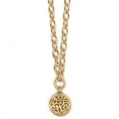 Contempo Medallion Charm Necklace -Fashion Accessories contempo medallion charm necklace gold 0