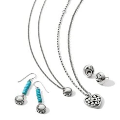 Contempo Nuevo Azul Dome French Wire Earrings -Fashion Accessories contempo nuevo azul dome french wire earrings silver turquoise 2