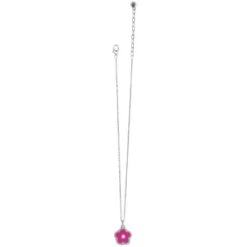 Dazzling Love Flower Necklace -Fashion Accessories dazzling love flower necklace silver fuchsia 2