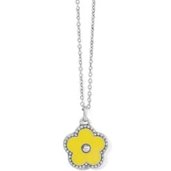 Dazzling Love Flower Necklace -Fashion Accessories dazzling love flower necklace silver yellow 0