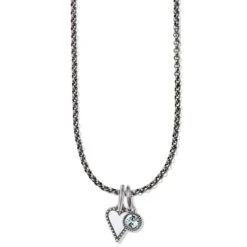 Dazzling Love White Heart Charm Necklace