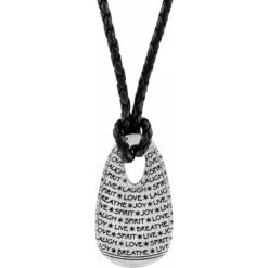 Elan Long Leather Necklace -Fashion Accessories elan long leather necklace silver black 1 80b0de27 5a6f 4608 a7d5 447e0193bb87