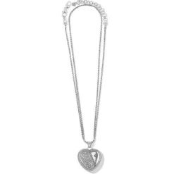 Essex Heart Convertible Locket Necklace -Fashion Accessories essex heart convertible locket necklace silver 3 26f00383 4967 4cc3 a42d 1051583d46e2