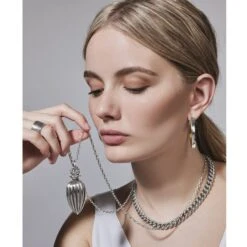 Ferrara Amphora Long Necklace -Fashion Accessories ferrara amphora long necklace silver 3 f850f019 d570 4030 91a6 92124267d5dc