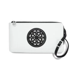 Ferrara Duet Zip Pouch -Fashion Accessories ferrara duet zip pouch black white 0