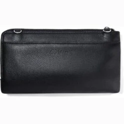 Ferrara Duet Zip Pouch -Fashion Accessories ferrara duet zip pouch black white 2