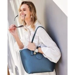 Ferrara Viviana Large Tote -Fashion Accessories ferrara viviana large tote cyan 3