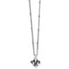 Fleur De Lis Mini Pendant Necklace -Fashion Accessories fleur de lis mini pendant necklace silver 0