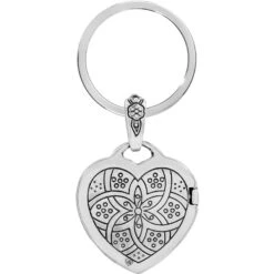 Floral Heart Key Fob -Fashion Accessories floral heart key fob silver 2 68c1fb86 6c44 4e53 be55 1ab4988774a5