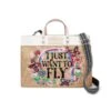 Fly Away East West Burlap Tote 1 Fly Away East West Burlap Tote -Fashion Accessories fly away east west burlap tote multi 0