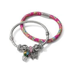 French Garden Butterfly Woodstock Bracelet -Fashion Accessories french garden butterfly woodstock bracelet pink 2