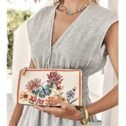 French Garden Embroidered Pouch -Fashion Accessories french garden embroidered pouch multi 3 a96e0eba 37ab 4e4c 832f ddb57b449492