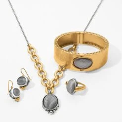 Golden Moon Ring -Fashion Accessories golden moon ring gold grey 1