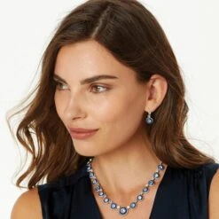 Halo Eclipse Leverback Earrings -Fashion Accessories halo eclipse leverback earrings silver blue 3