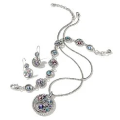 Halo Necklace -Fashion Accessories halo necklace silver tanzanite 2