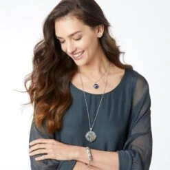 Halo Odyssey Round Necklace -Fashion Accessories halo odyssey round necklace silver blue 3 0267d720 e40e 4aa1 b12b b7567440b71a