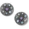 Halo Rays Round Post Earrings -Fashion Accessories halo rays round post earrings silver tanzanite 0 3a809b53 91f7 4324 88f0 e07df7c2d719