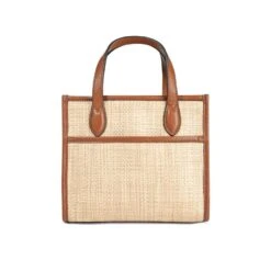 Harlow Straw Small Tote -Fashion Accessories harlow straw small tote natural luggage 2