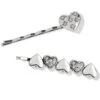 Hearts Ablaze Bobby Pins -Fashion Accessories hearts ablaze bobby pins silver 0