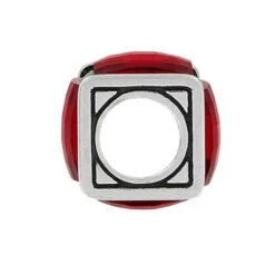 Ice Cube Bead -Fashion Accessories ice cube bead silver red 1