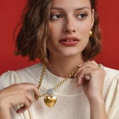 Inner Circle Heart Toggle Necklace -Fashion Accessories inner circle heart toggle necklace silver gold 4