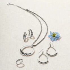 Interlok Braid Band Ring -Fashion Accessories interlok braid band ring silver 1