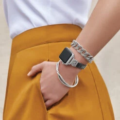 Interlok Reversible Watch Band -Fashion Accessories interlok reversible watch band black brown 5