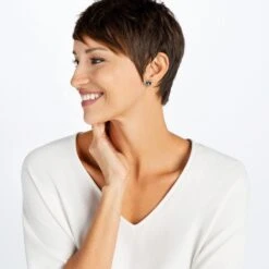 Iris Stud Earrings -Fashion Accessories iris stud earrings silver black 1