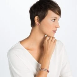 Iris Stud Earrings -Fashion Accessories iris stud earrings silver ruby 2