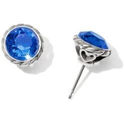 Iris Stud Earrings -Fashion Accessories iris stud earrings silver sapphire 0