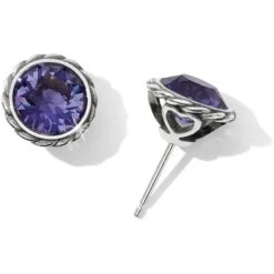Iris Stud Earrings -Fashion Accessories iris stud earrings silver tanzanite 0
