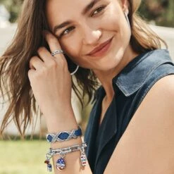 Kriss Kross Etched Bandit Bracelet -Fashion Accessories kriss kross etched bandit bracelet french blue 4